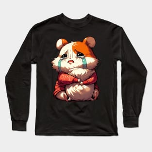 Cute Crying Sad Hamster Long Sleeve T-Shirt